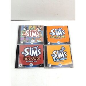 The Sims PC – Base Game + Hot Date, Vacation,‎ Superstar Expansions (EA 2000s